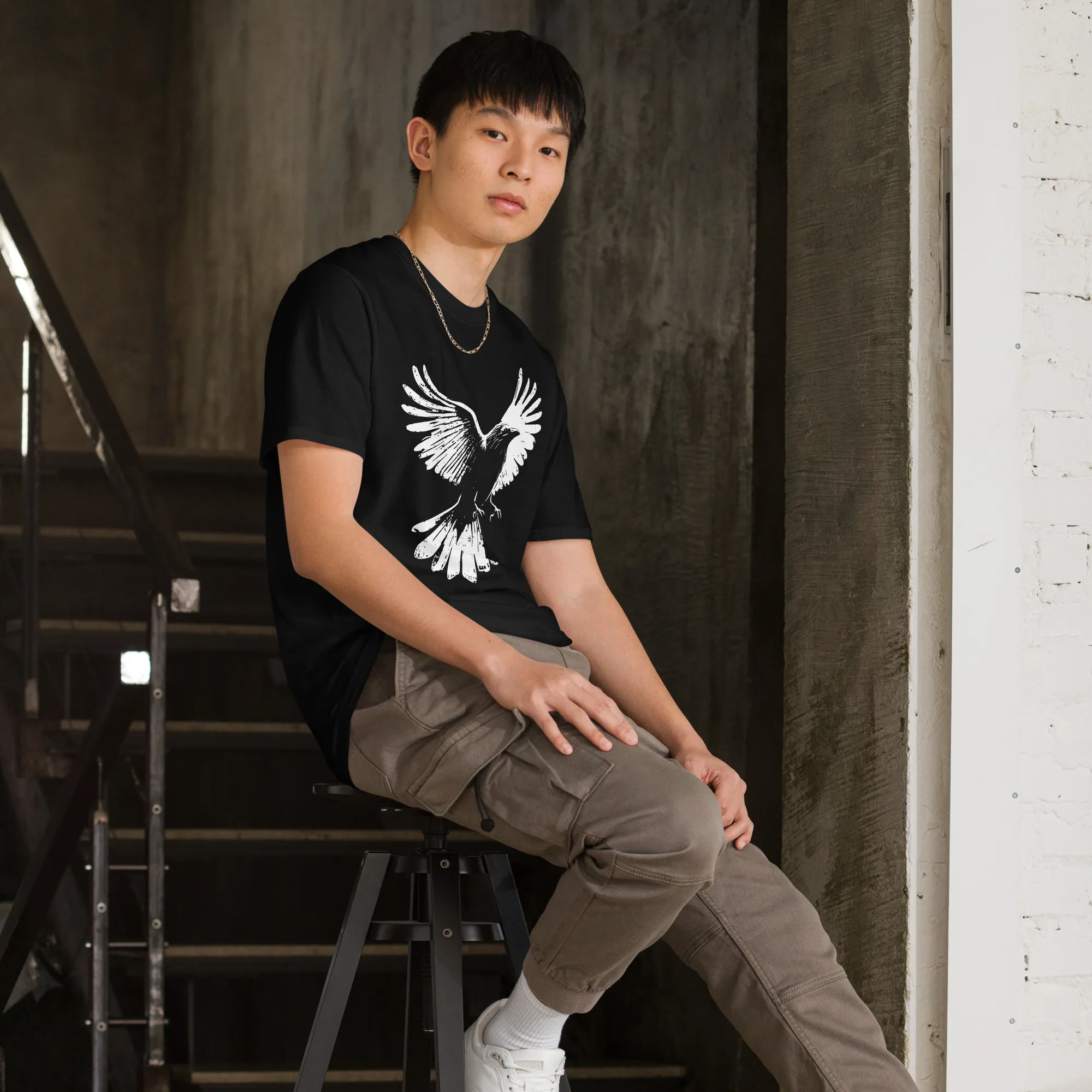 Hover image for Raven Shows Off Wingspan, Unisex Softstyle Classic Tee