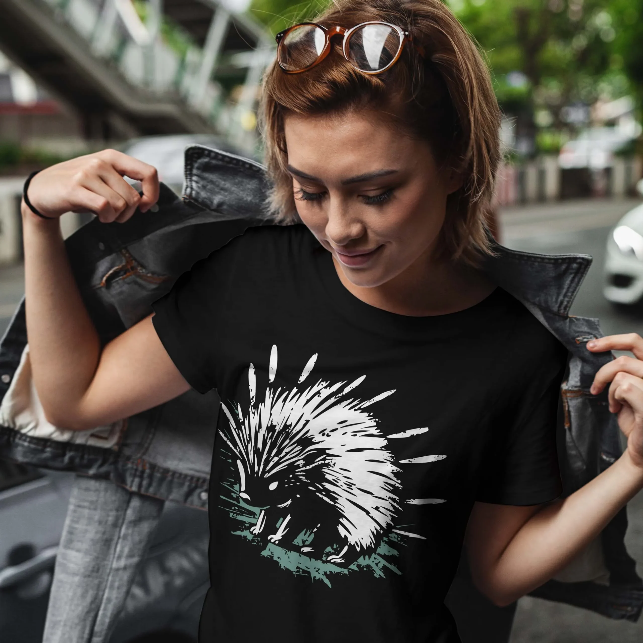 Hover image for Hedgehog Holds The Line, Unisex Classic EcoMax Tee