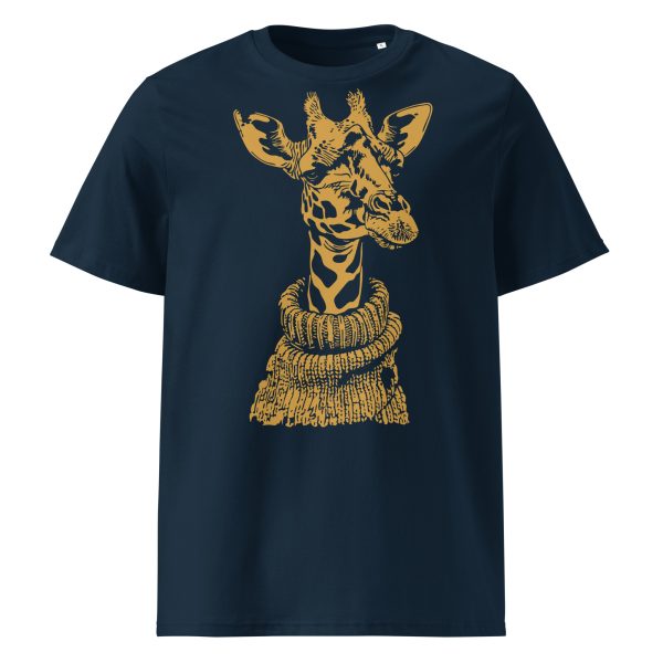 Giraffe Wears A Turtleneck, Unisex Organic Ribbed-Neck Tee