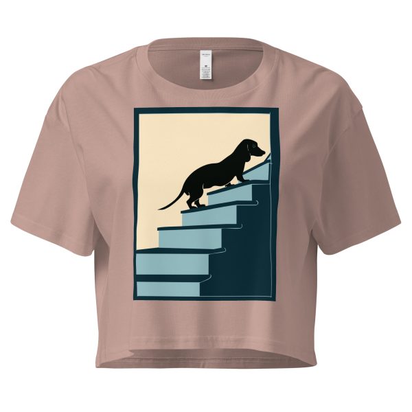 Sausage Dog Ascends Stairs, Short Crop Top